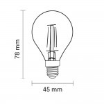 4W LED FILAMENT E14 G45 Birne Glas 400 Lumen Warmweiß Dimmbar