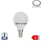 6W LED E14 G45 Birne Kunststoff Kaltweiß