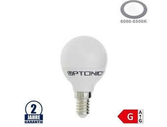 6W LED E14 G45 Birne Kunststoff Kaltweiß