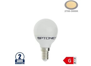 6W LED E14 G45 Birne Kunststoff Warmweiß