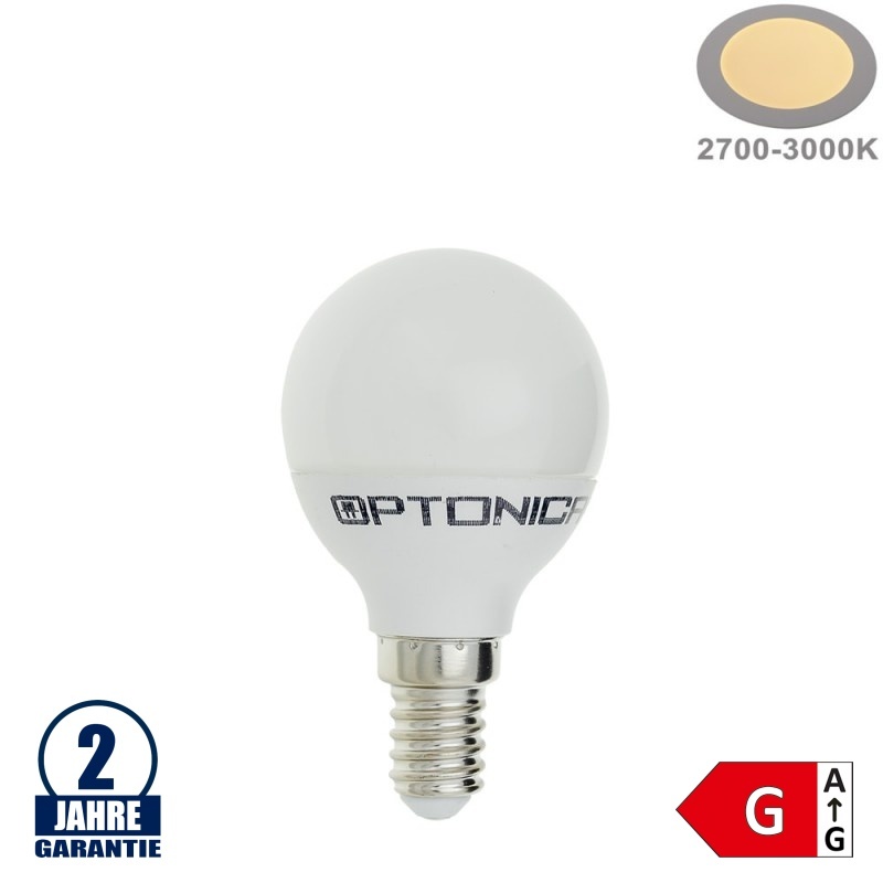 6W LED E14 G45 Birne Kunststoff Warmweiß