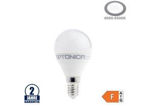 8,5W LED E14 G45 Birne Kunststoff Kaltweiß