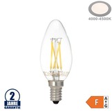 4W LED FILAMENT E14 C35 Kerze Glas 400 Lumen Neutralweiß
