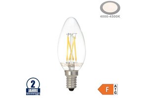 4W LED FILAMENT E14 C35 Kerze Glas 400 Lumen Neutralweiß