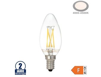 4W LED FILAMENT E14 C35 Kerze Glas 400 Lumen Neutralweiß