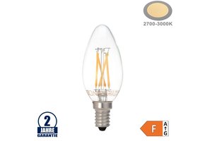 4W LED FILAMENT E14 C35 Kerze Glas 400 Lumen Warmweiß