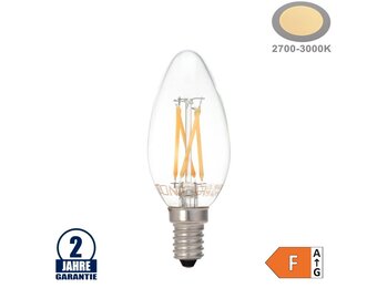 4W LED FILAMENT E14 C35 Kerze Glas 400 Lumen Warmweiß
