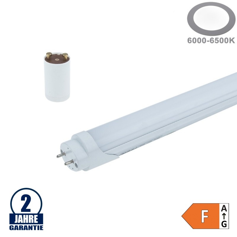 9W LED G13/T8 Kunststoff/Aluminium Röhre 60cm Kaltweiß mit Starter