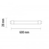 9W LED G13/T8 Kunststoff/Aluminium Röhre 60cm Kaltweiß mit Starter