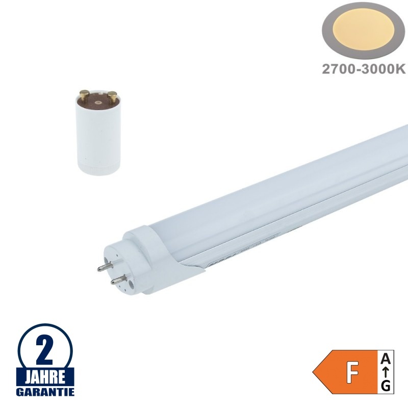 9W LED G13/T8 Kunststoff/Aluminium Röhre 60cm Warmweiß mit Starter