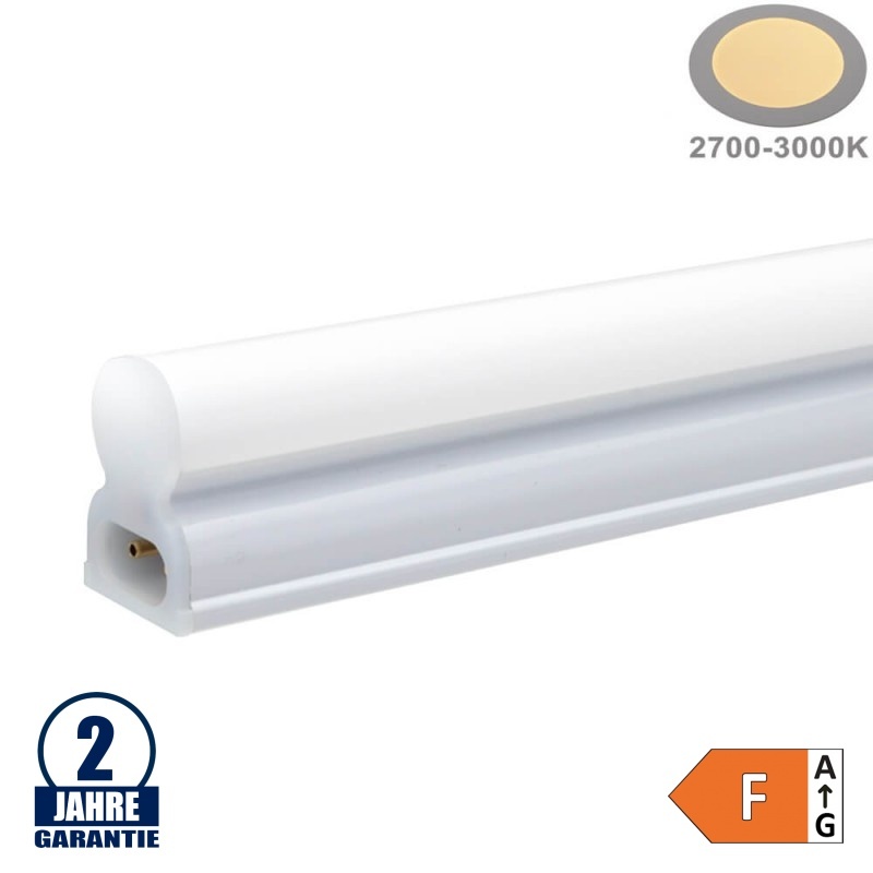 8W LED Röhre T5 mit Kunststoffgehäuse 57CM, 230V, Matt Warmweiß