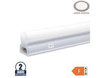 16W LED Röhre T5 mit Kunststoffgehäuse 117CM, 230V, Matt mit Schalter Neutralweiß