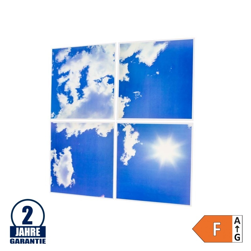 45W 60x60cm LED 3D Himmeloptik Panel 6000K 4er Set