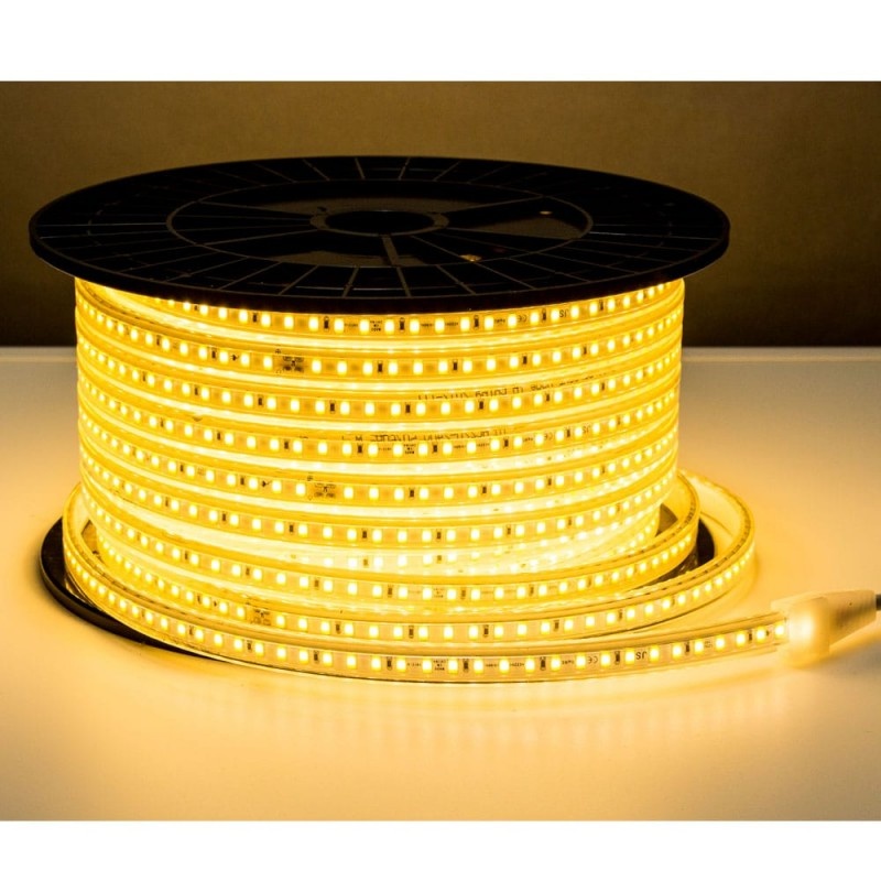 120SMD/m 10W 230V LED Streifen 5730 Wassergeschützt Warmweiß IP44 1m