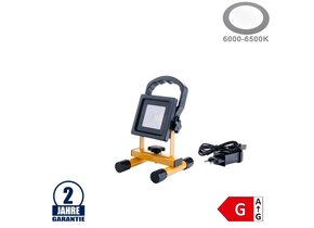 10W LED SMD Fluter Portable mit Akku 2 Kaltweiß