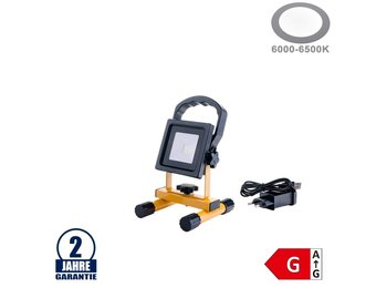 10W LED SMD Fluter Portable mit Akku 2 Kaltweiß