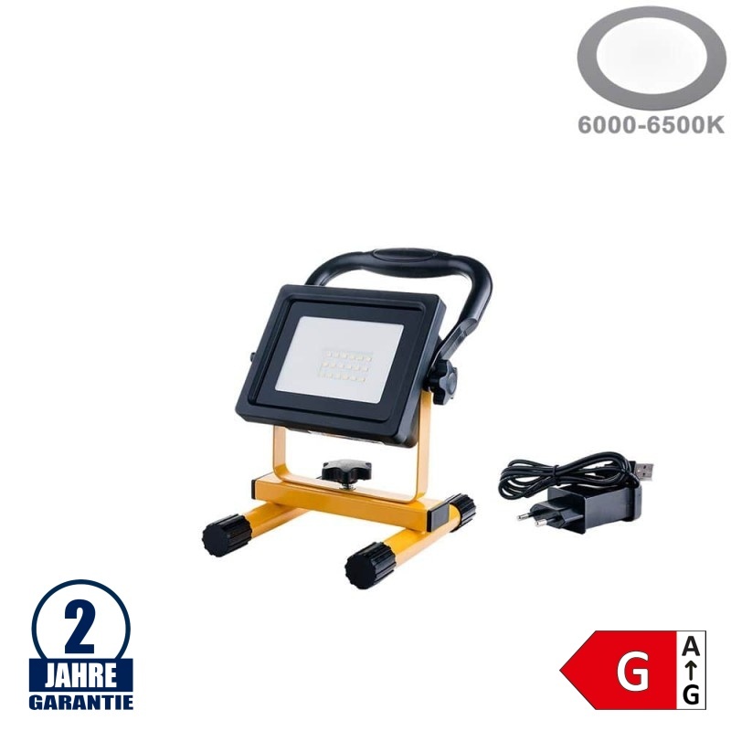 20W LED SMD Fluter Portable mit Akku 2 Kaltweiß