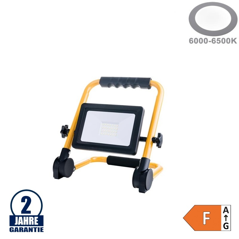 30W LED SMD Baustellenstrahler mit 3 Meter Kabel Kaltweiß