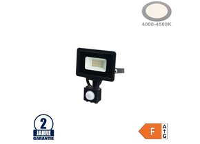 10W LED SMD Fluter City Line Schwarz mit Bewegungsmelder Neutralweiß