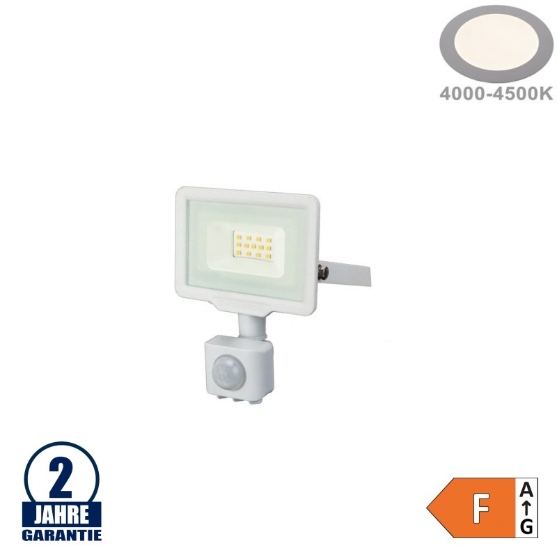 10W LED SMD Fluter City Line mit Bewegungsmelder Neutralweiß