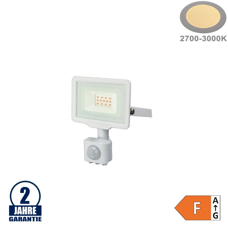 10W LED SMD Fluter City Line mit Bewegungsmelder Warmweiß