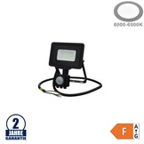 10W LED SMD Fluter mit Bewegungsmelder und 70cm Kabel Schwarz Kaltweiß