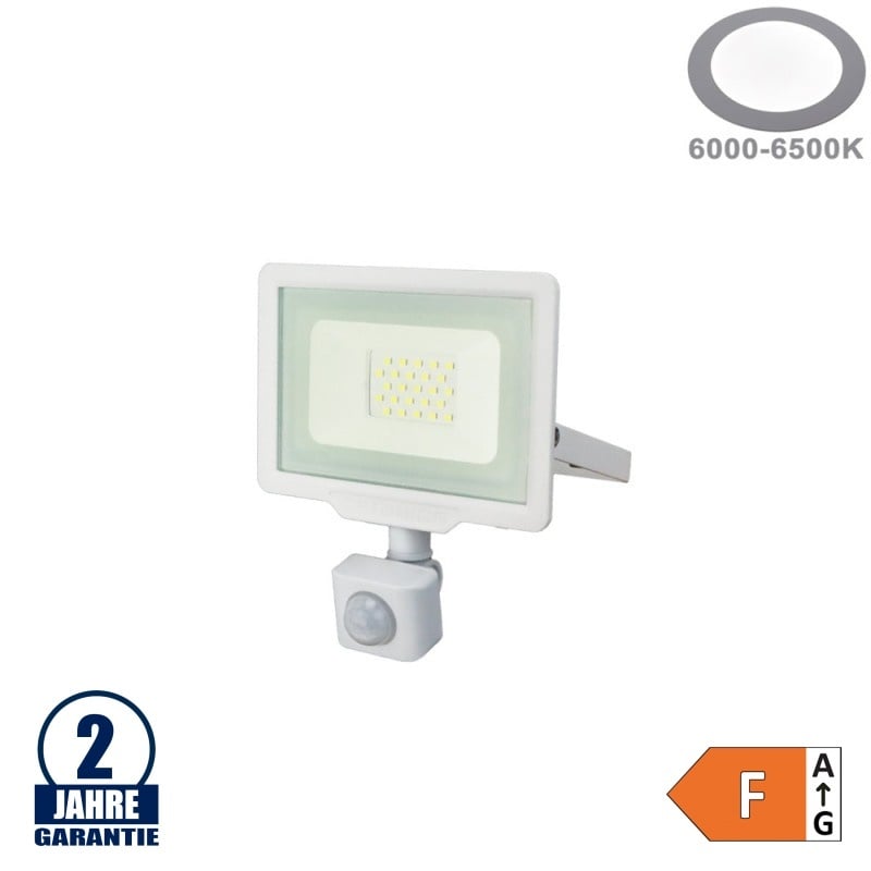 20W LED SMD Fluter City Line mit Bewegungsmelder Kaltweiß