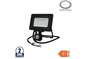 20W LED SMD Fluter mit Bewegungsmelder und 70cm Kabel Schwarz Kaltweiß