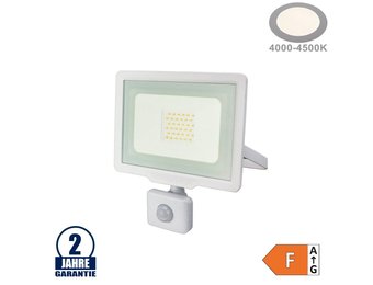 30W LED SMD Fluter City Line mit Bewegungsmelder Neutralweiß