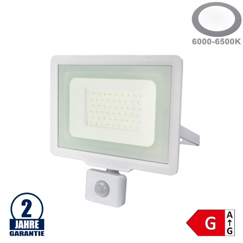 50W LED SMD Fluter City Line mit Bewegungsmelder Kaltweiß