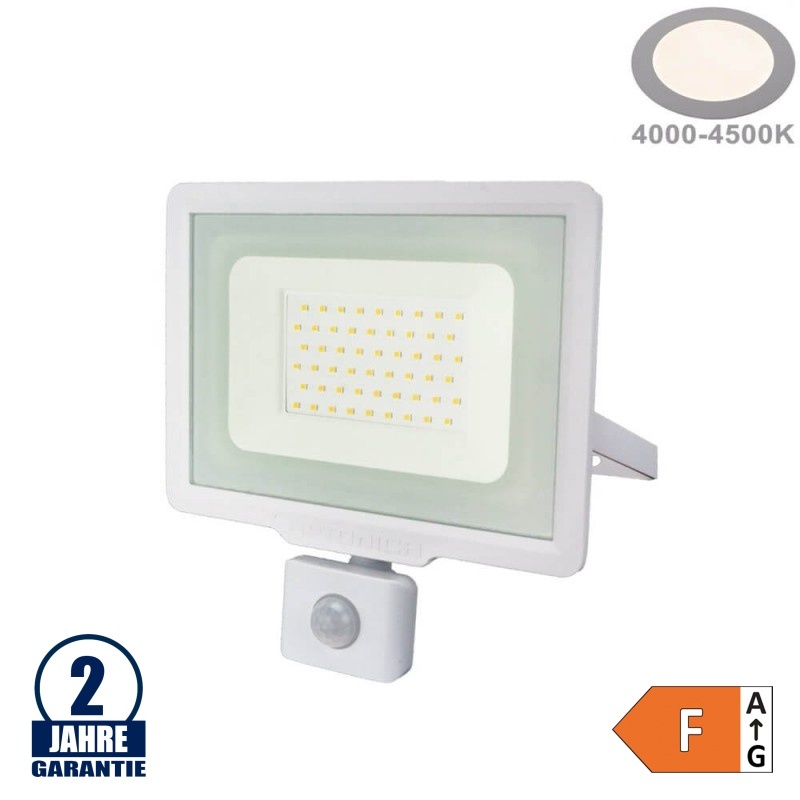 50W LED SMD Fluter City Line mit Bewegungsmelder Neutralweiß