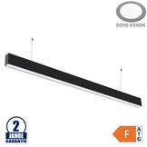 40W LED Linearleuchte mit Abhängung Schwarz Kaltweiß