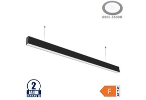 40W LED Linearleuchte mit Abhängung Schwarz Kaltweiß