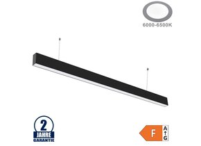 40W LED Linearleuchte mit Abhängung Schwarz Kaltweiß