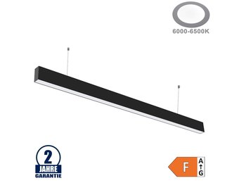 40W LED Linearleuchte mit Abhängung Schwarz Kaltweiß