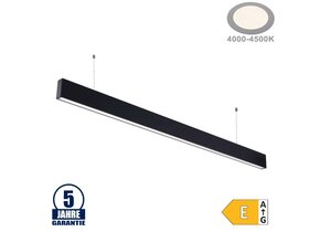 50W LED Linearleuchte Up and Down Professional mit Abhängung Schwarz Neutralweiß