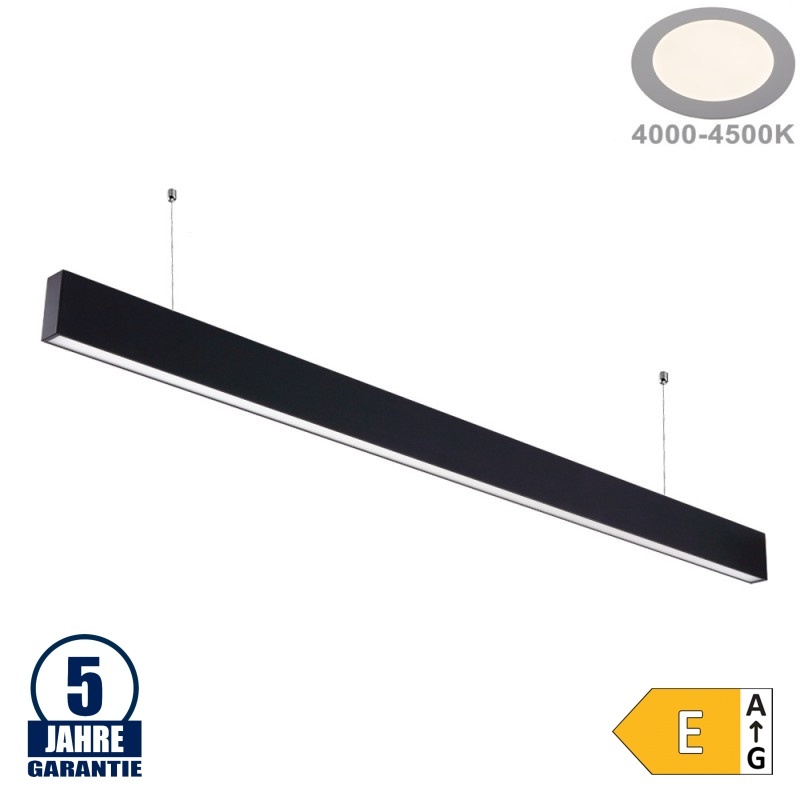 50W LED Linearleuchte Up and Down Professional mit Abhängung Schwarz Neutralweiß
