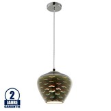 3D Glas Pendelleuchte Chromfarben Mövenmuster D200 E27