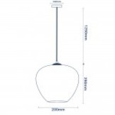 3D Glas Pendelleuchte Chromfarben Mövenmuster D200 E27