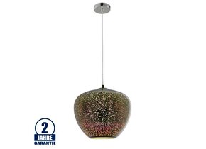 3D Glas Pendelleuchte Chromfarben Feuerwerk D290 E27
