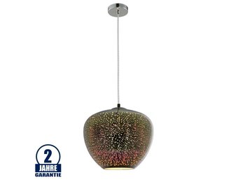 3D Glas Pendelleuchte Chromfarben Feuerwerk D290 E27