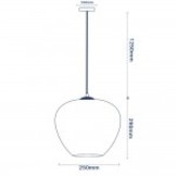 3D Glas Pendelleuchte Chromfarben Feuerwerk D290 E27