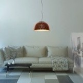 3D Glas Pendelleuchte Kupferfarben Mövenmuster D400 E27