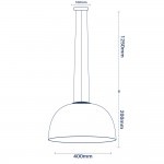 3D Glas Pendelleuchte Kupferfarben Mövenmuster D400 E27