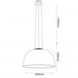 3D Glas Pendelleuchte Chromfarben Kreismuster D400 E27