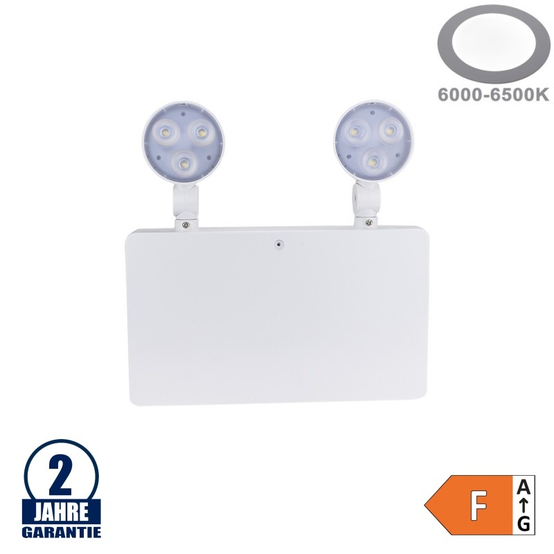 LED Notleuchte 2-flammig 3.6V 1800mAh mit Selbsttest