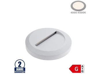 2W LED Treppenleuchte Rund Weiß Neutralweiß