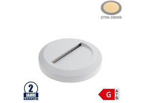 2W LED Treppenleuchte Rund Weiß Warmweiß