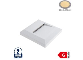 2W LED Treppenleuchte Quadratisch Weiß Warmweiß
