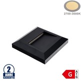 2W LED Treppenleuchte Quadratisch Schwarz Warmweiß